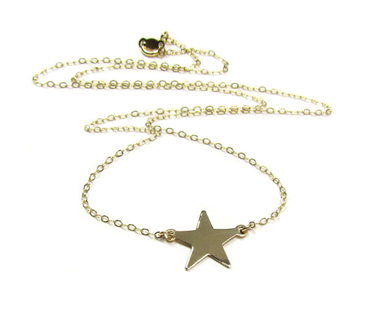 14K Solid Gold Star Necklace | Dainty Celestial Pendant
